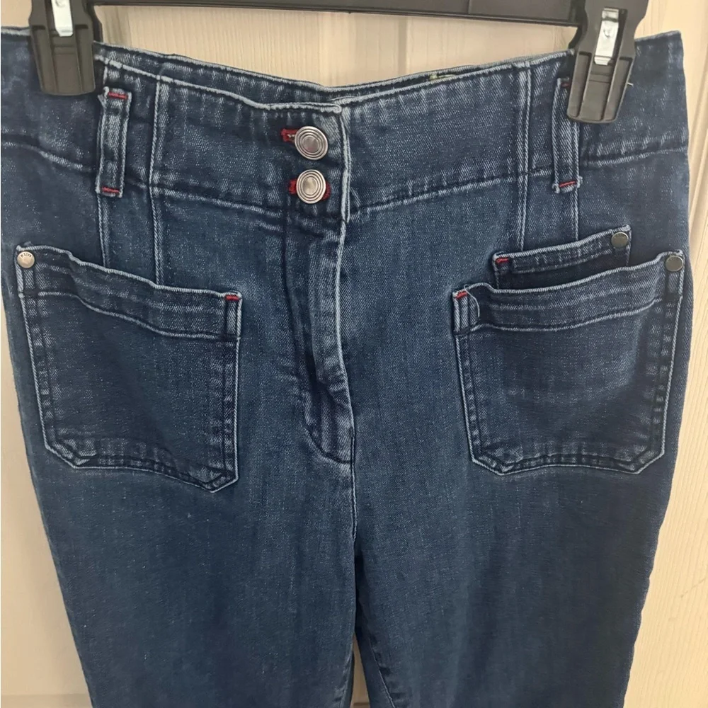 Maeve by Anthropologie Wide-Leg Cropped Denim Pants Size 30 Dark Wash - Picture 4 of 14